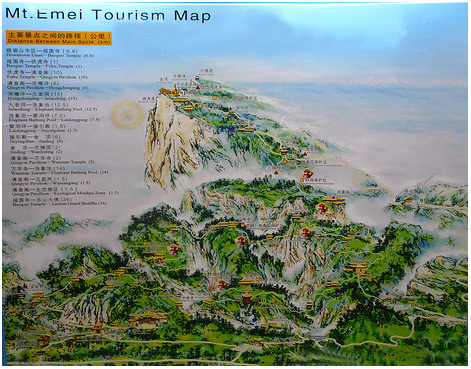 Туристическая карта Эмэйшань