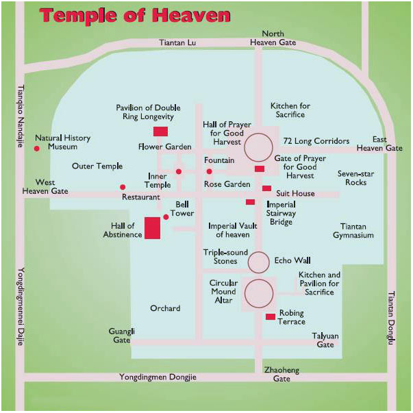 Схематическая карта Храма Неба